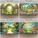 Easter Happy Theme Party Decoration Backdrop Spring Grass Flowers Rabbit Easter Egg Party Supplies Decorations Banner Gift