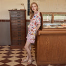 [Pink Dessert Dog] Summer Short-sleeved Pajamas Women's Ice Silk Thin Loose Large Size Home Clothes Two-piece Suit