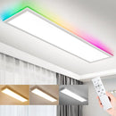 Oeegoo LED面板吸顶灯 可调光 100 x 25厘米 带RGB背光，30W 3300LM 带遥控吸顶灯