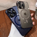 适用于 iPhone 15 14 Plus 13 12 Pro Max 11 的豪华电镀 MagSafe 磁吸无线充电手机壳 透明闪粉硬质 PC 超薄保护套