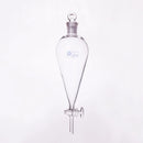 Separatory funnel pear shape,Ground-in glass stopper and stopcock.10ml-125ml-250ml-500ml-5000ml,No tick mark,Glass switch valve