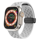 Silicone Bracelet Correa For Apple Watch Ultra band 46mm 49mm 45mm 44mm 42mm 40mm 41mm Magnetic Strap iWatch Series 10 9 8 SE 7
