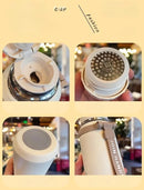 JUSTINLAU 600/800ML Thermos Cup Kitchen Vacuum Flasks with Tea Strainer Stainless Steel Portable Travel Thermal Water Bottles