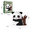 创意中国大熊猫积木花朵可爱拼图儿童生日礼物休闲拼搭玩具
