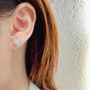 Huitan Classic Heart Stud Earrings Crystal Cubic Zirconia Eternity Timeless Women Earrings Fancy Girl Gift High Quality Jewelry