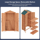 Belleze Outdoor Storage Shed With 4 Removeable Shelves, Wooden Garden Shed Lockable Tool Cabinet With Waterproof Roof, Outside