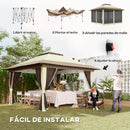 Outsunny 3,6x3,6 m folding tent with 4 side walls anti-UV mesh