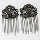 Exquisite Manual Dingzhu Flower Rhinestones Bead Diamond Punk Wind Coat Suit Brooch Tassel Badge Epaulets Shoulder Patches