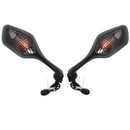 Black Motorcycle Rearview Mirror Side Rear View Mirror With Turn Signal Light For Honda Cbr1000rr 2008 Cbr 1000 rr 1000rr 08-12