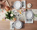 Spring Easter Tulip Gnome Linen Table Runners Holiday Party Decor Farmhouse Kitchen Dining Table Runners Easter Decoration 2024