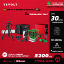YEVOLT 激光水平仪 绿光 4平面 16线 自动安平 360° 3D 贴地水平与垂直瓷砖测量工具