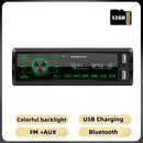 Podofo 1Din 双USB MP3播放器 ISO端口车载收音机 按键触控 USB 4声道音频输出 蓝牙遥控车载音响