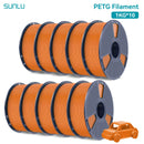 SUNLU 10公斤 PETG/ABS 耗材 10卷 3D打印线材 1公斤/卷 1.75毫米 100% 线材整齐排列 适用于欧美地区3D打印