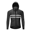 WOSAWE 100% Polyester Packable Cycling Jacket Hooded Windproof Running Wind Coat Lightweight Biking Windbreaker Reflective Strip