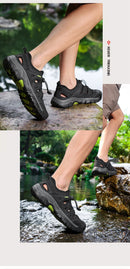 New Men Sandals Summer Casual Beach Shoes Breathable Anti-Slip Slip on Flat Sandals Male Outdoor Walking Slippers Comfortable
