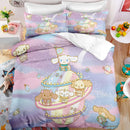 Cartoon Sanrio Duvet Cover Set Kawaii Cinnamoroll Quilt Cover Pillowcase Set Kids Girls Comfortable Bed Set Full Twin King Size