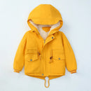 Boys Girls Winter Jacket Children Plus Velvet Thick Warm Coats Kids Fashion Zipper Outwears Autumn Hooded Windbreaker Clothing