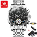 OLEVS Original Watch For Men Automatic Mechanical Watch Top Brand Luxury Tourbillon Wristwatch Classic Male Black Watches  6607