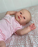 NPK 49CM Soft Silicone Cloth Body Julieata Lifelike Real Touch Reborn Baby Girl with Hand-Drawing Hair Toddler Cute Doll