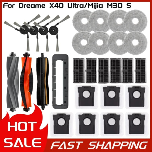 适用于追觅X40 Ultra配件主刷/盖边刷高效过滤器拖布尘袋追觅X40 Pro/S30 Pro Ultra备件
