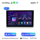 Junsun 7 9 10英寸通用CarPlay Android Auto车载收音机，适用于大众菲亚特雷诺日产现代GPS多媒体自动收音机立体声