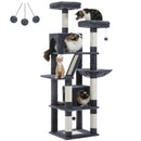 Sturdy Multi-Level Cat Tree Tower with Natural Sisal Scratching Posts,Cozy Hammock&Condo, Large Top Perch, and Fun Dangling Ball