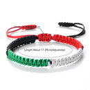 Palestine Flag String Bracelet Red Black White Green Rope Braided Bangle Christmas Gift UAE Kuwait Natural Stone Beads Bracelets