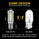 2个 T10 W5W 194 LED 灯泡 车用LED信号灯 解码 无错误 12V 10SMD 6500K 白光 示宽灯 行李箱牌照灯