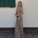 The Riviera | Polka-Dot Scarf-Sling Beach Maxi Dress