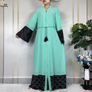 2024 For Women Elegant Dresses Dubai Party Outfits Long Sleeved Chiffon Dashiki Muslim Women Robe Open African Abaya Clothing