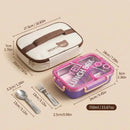Microwavable 304 Stainless Steel Lunch Box 2/3 Compartment Bento Box Leakproof Food Storage Containers Adults Kids School