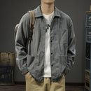 Spring New Jacket Men's Loose and Versatile Retro Long Sleeved Shirt Spring and Autumn Trendy Brand Casual Jacket