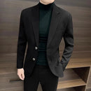 男士单排扣薄款西服外套，修身礼服夹克，商务休闲时尚西装外套，黑色