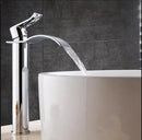 Basin Faucet Gold and white Waterfall Faucet Brass Bathroom Faucet Bathroom Basin Faucet Mixer Tap Hot and Cold Sink faucet
