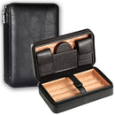 GALINER Cigar Humidor Case Charuto Cedar Wood Leather Travel Humidor Humidifier Set Gift Box (Without Lighter Cutter)