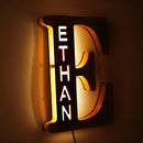 Custom Letters LED Night Light Wooden Engraved Name Home Decor Wedding Birthday Party Christmas New Year Decoration Lover's Gift