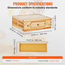 SucceBuy Bee Hive Deep Box Starter Kit 100% Beeswax Coated Natural Cedar Wood Langstroth Beehive Kit Transparent Acrylic