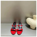 The 'Soleil' Square-Toe Silk Sandals