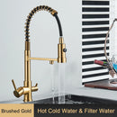 rozin Pull Down Filter Kitchen Faucet Black 3 Way Drinking Pure Water Faucets Brass 360° Flexible Purification Water Mixer Tap