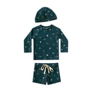 2025 Kids Boy Swimsuits Summer Sun Protection Vacation Beach Pants Long sleeve Tops with Hat Children Surfing Swim Suit 1-7T