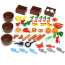 City Food Hamburger Fries Accessories Friends MOC Building Blocks Drinks Fruit Vegetable Bread Fish Bottle Parts MOC Brick Leduo