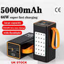 50000mAh-Power Bank 66W PD Fast Charging – Outdoor Camping Battery Pack with UK Plug