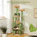 Multi-Level Cat Tree Tower with Scratching Posts&Board, Hammock, Cat Condo, Spacious Top Perch,Dangling Balls for Indoor Cats