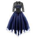 The Cogsworth | Lace-Up Corset Midi Dress