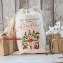 Personalised Custom Christmas Sack Boy Girl Xmas Toy Santa Stocking Nutcracker Soldier Ballet Dancer Holiday Present Gift Bag