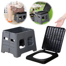 Portable Camping Toilet with Lid Portable Folding Toilet Multifunctional Foldable Outdoor Camp Toilet for Adults