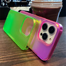 适用于 iPhone 15 14 Pro Max 13 12 的奢华彩色激光磨砂透明硅胶软壳 透明防震保护后盖