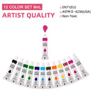 9mL, Acrylic Pigment for Student Art, Graffiti Painting, DIY Pigment, Hand Painted Walls, 12 Colors, Wholesale