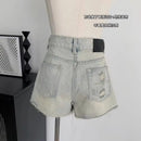 Ripped Denim Shorts Women 2026 Summer New Sexy Hole Wide-leg Jeans A-shaped Hot Pants High Waisted Shorts