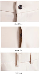 Men's Elastic Slim Fit Khaki Trousers Casual Pants Classic Fashion Suit Sports Pants Spring Summer